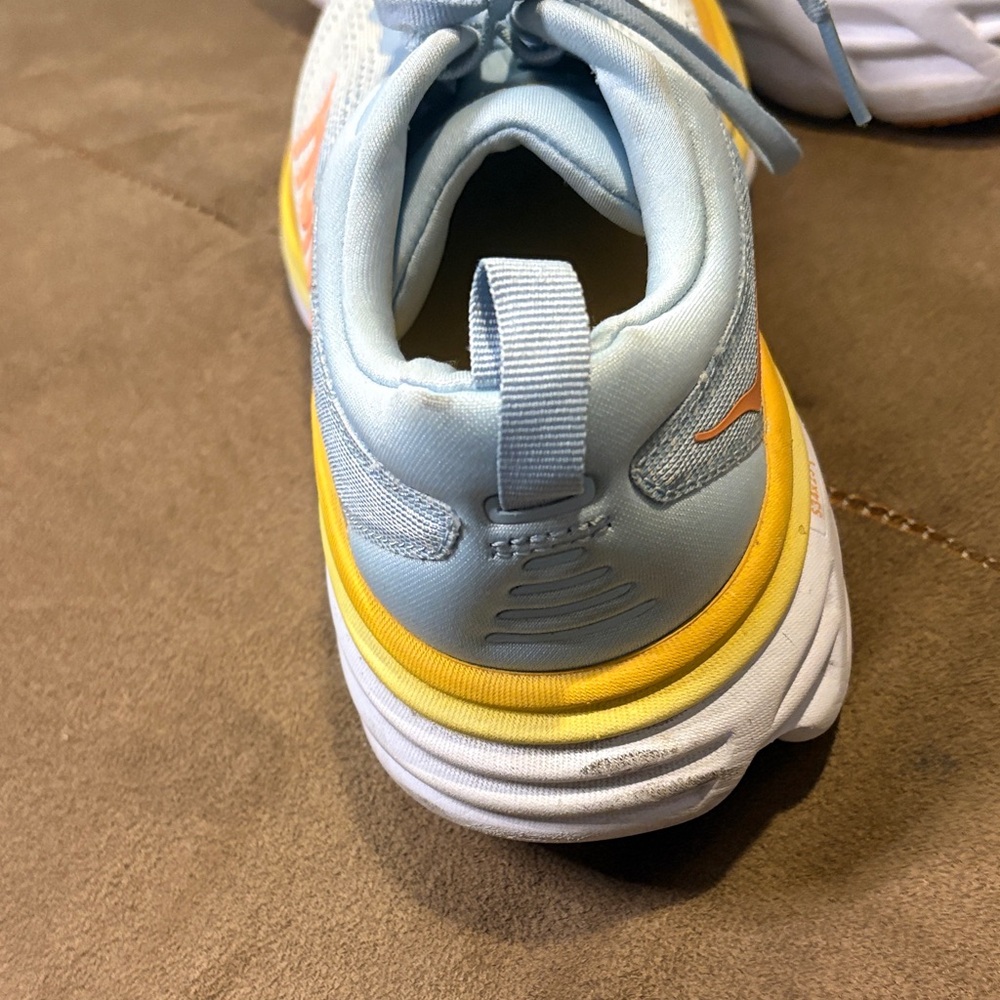 Hoka Sky Blue and Yellow Athletic Shoes - Picture 2 of 8